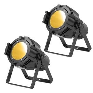 Stage Spotlight Pair, 80W COB DMX Warm & Cool White Par Lights (2 Pack)